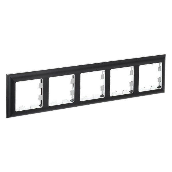 Рамка на 5 постов ИЭК BRITE пластик хром/черный (РУ-5-Бр)