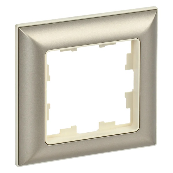 Рамка на 1 пост ИЭК BRITE пластик бежевый/шампань (РУ-1-Бр)