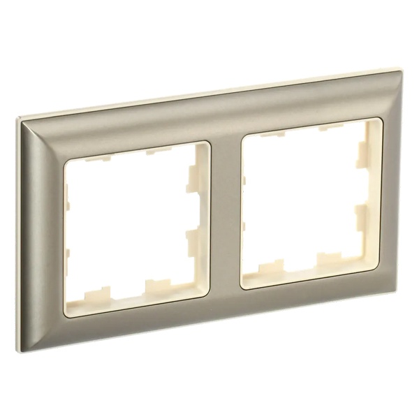 Рамка на 2 поста ИЭК BRITE пластик бежевый/шампань (РУ-2-Бр)