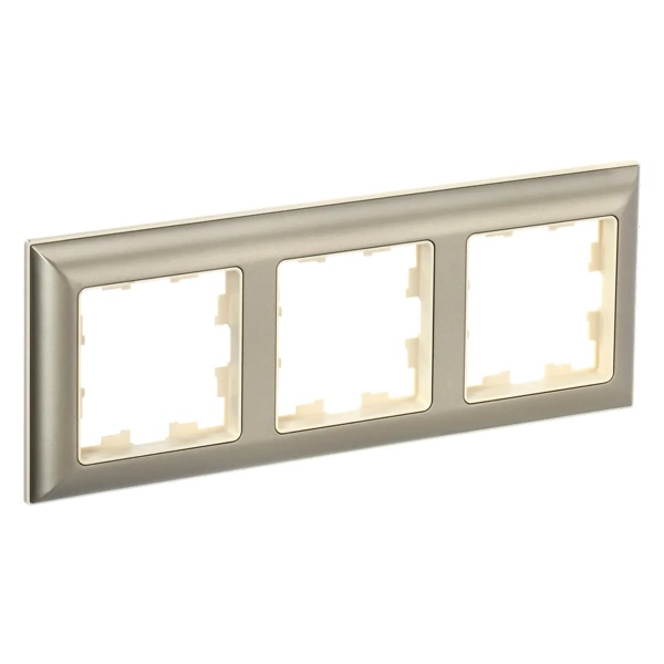 Рамка на 3 поста ИЭК BRITE пластик бежевый/шампань (РУ-3-Бр)