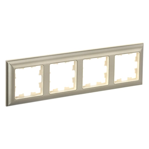 Рамка на 4 поста ИЭК BRITE пластик бежевый/шампань (РУ-4-Бр)