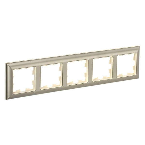 Рамка на 5 постов ИЭК BRITE пластик бежевый/шампань (РУ-5-Бр)