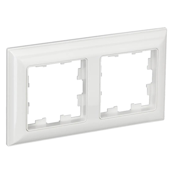 Рамка на 2 поста ИЭК BRITE пластик белый/белый (РУ-2-Бр)