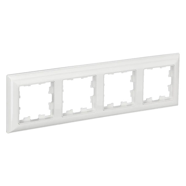 Рамка на 4 поста ИЭК BRITE пластик белый/белый (РУ-4-Бр)