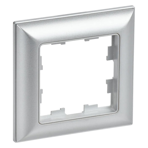 Рамка на 1 пост ИЭК BRITE пластик алюминий/алюминий (РУ-1-Бр)