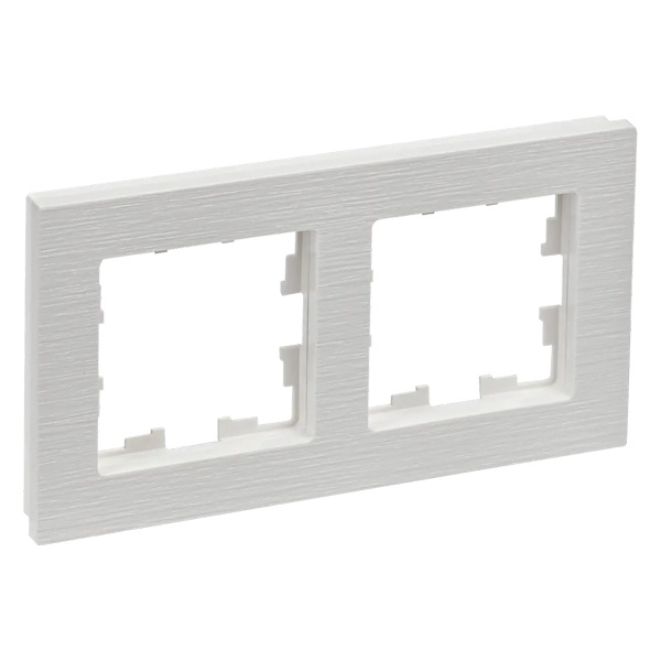 Рамка на 2 поста ИЭК BRITE пластик белый рифленый (РУ-2-Бр)