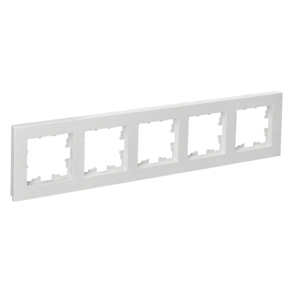 Рамка на 5 постов ИЭК BRITE пластик белый рифленый (РУ-5-Бр)