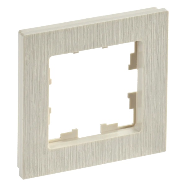 Рамка на 1 пост ИЭК BRITE пластик бежевый рифленый (РУ-1-Бр)