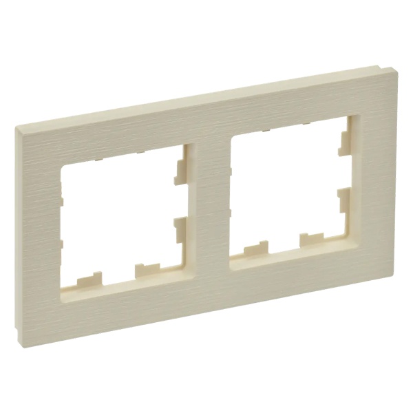 Рамка на 2 пост ИЭК BRITE пластик бежевый рифленый (РУ-2-Бр)