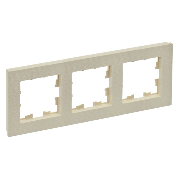 Рамка на 3 пост ИЭК BRITE пластик бежевый рифленый (РУ-3-Бр)