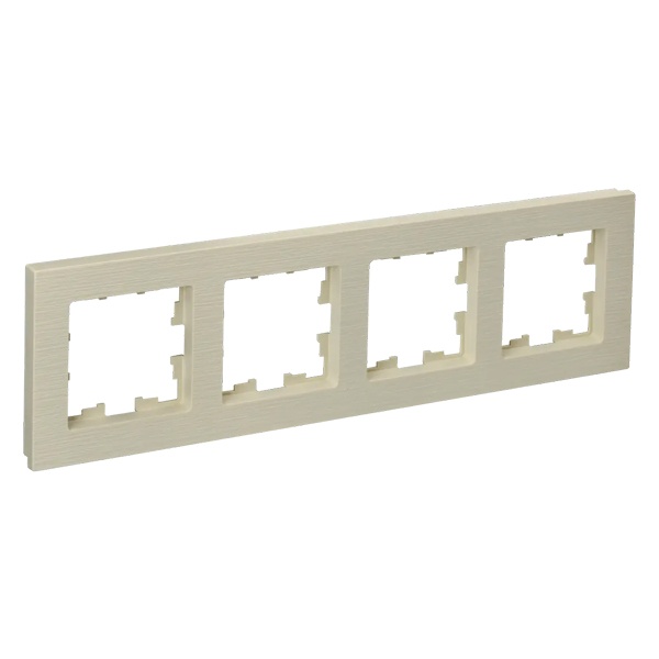 Рамка на 4 пост ИЭК BRITE пластик бежевый рифленый (РУ-4-Бр)