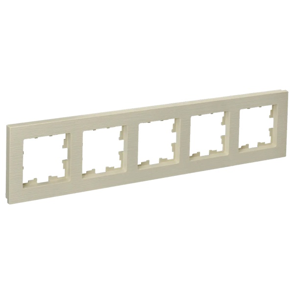 Рамка на 5 постов ИЭК BRITE пластик бежевый рифленый (РУ-5-Бр)