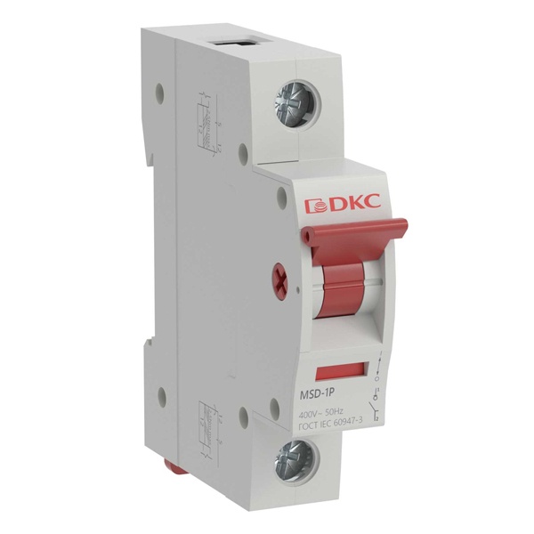 Выключатель нагрузки модульный DKC YON max MSD 40A 1P однофазный (рубильник)