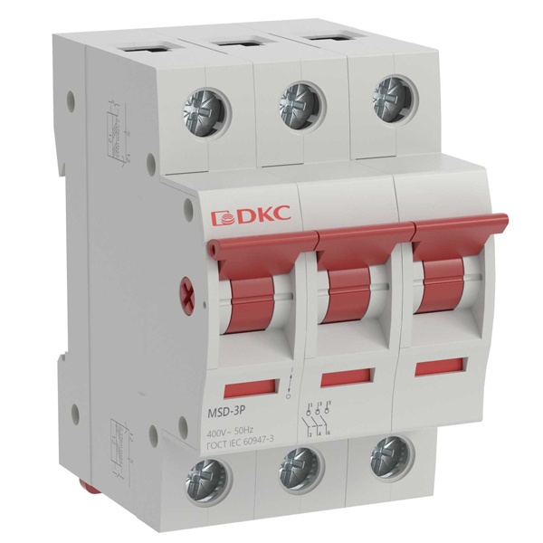 Выключатель нагрузки модульный DKC YON max MSD 100A 3P трехфазный (рубильник)