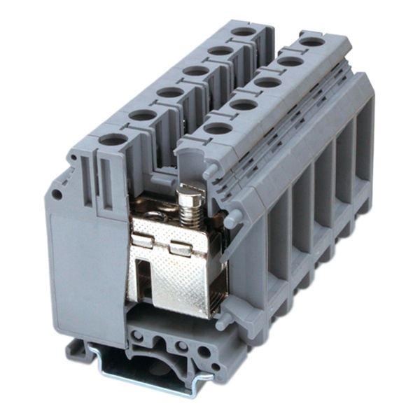 Клемма проходная DKC Nuputuk 35 кв.мм винтовой зажим 2 точки подключения серая