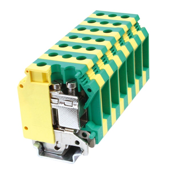 Клемма заземления DKC Nuputuk 35 кв.мм винтовой зажим 2 точки подключения желто-зеленая