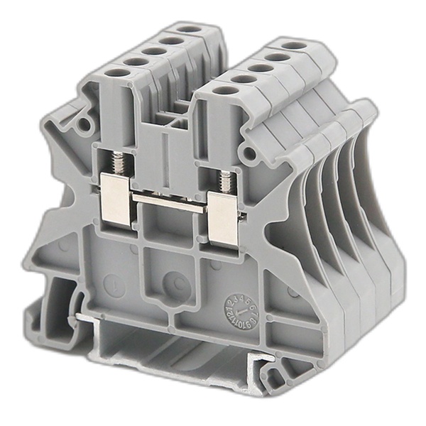 Клемма проходная DKC Nuputuk 2.5 кв.мм винтовой зажим 2 точки подключения серая