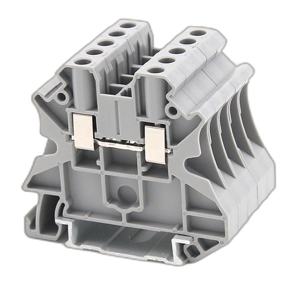 Клемма проходная DKC Nuputuk 4 кв.мм винтовой зажим 2 точки подключения серая