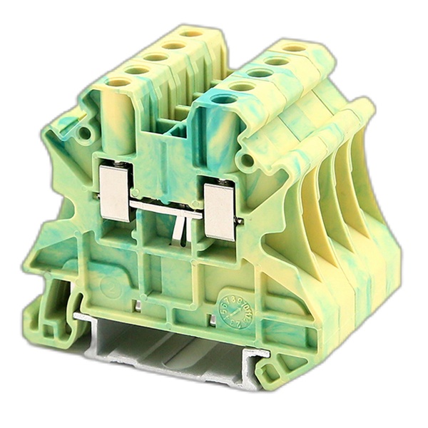 Клемма заземления DKC Nuputuk 6 кв.мм винтовой зажим 2 точки подключения желто-зеленая