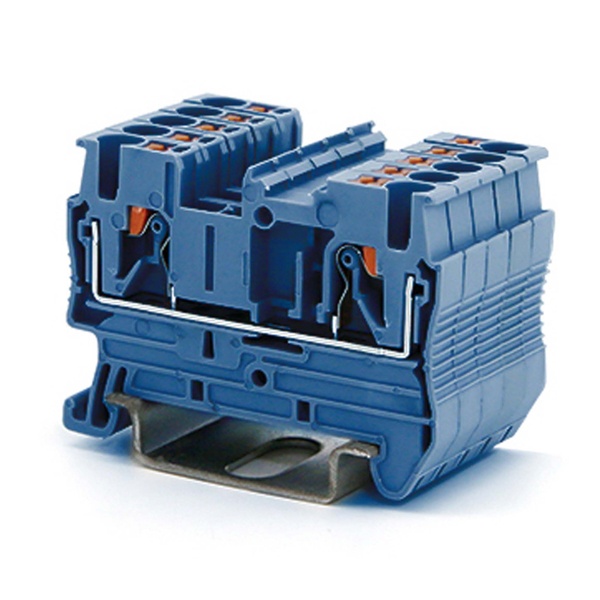 Клемма проходная DKC Nuputuk 2.5 кв.мм зажим push-in 2 точки подключения синяя