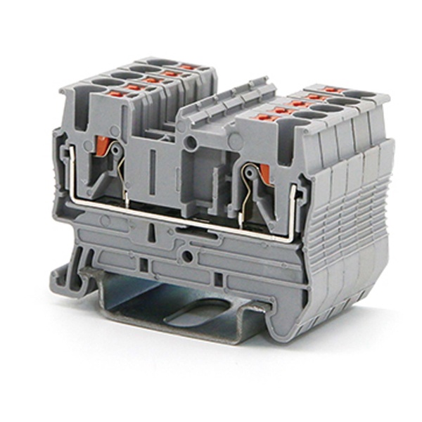 Клемма проходная DKC Nuputuk 2.5 кв.мм зажим push-in 2 точки подключения серая