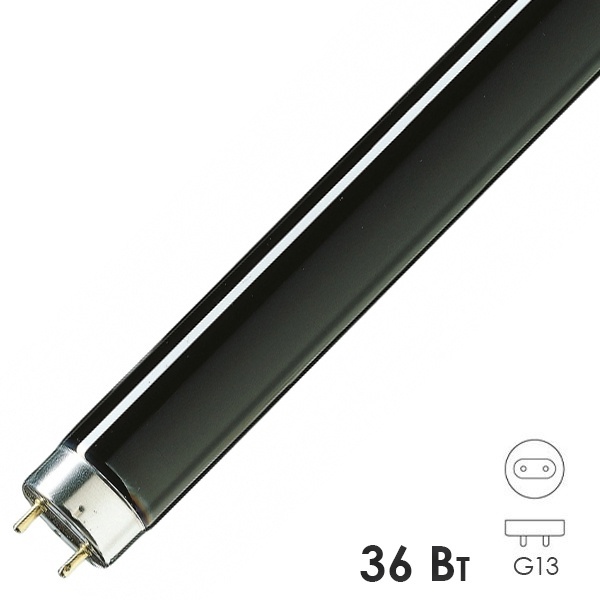 Лампа ультрафиолетовая LightBest T8 36W BLB G13 365nm 1200mm черное стекло