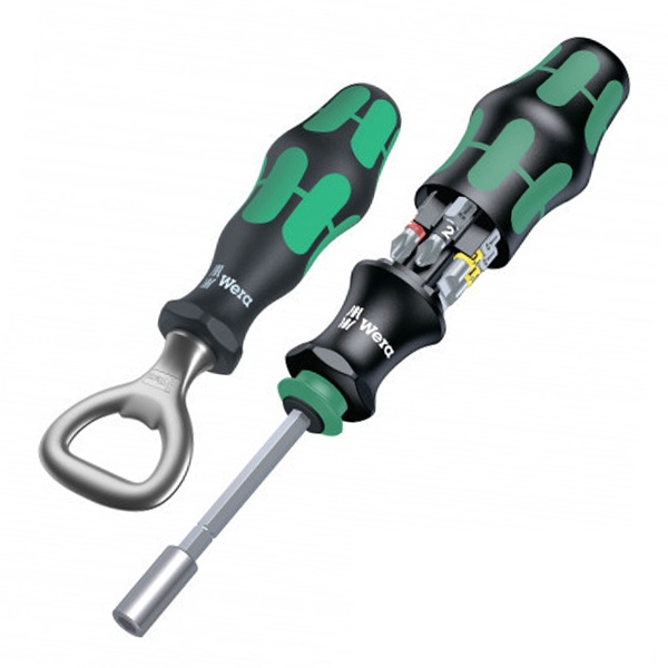 Набор бит Wera с битодержателем Kraftform Kompakt 28, 7 предметов + открывалка Промо-набор