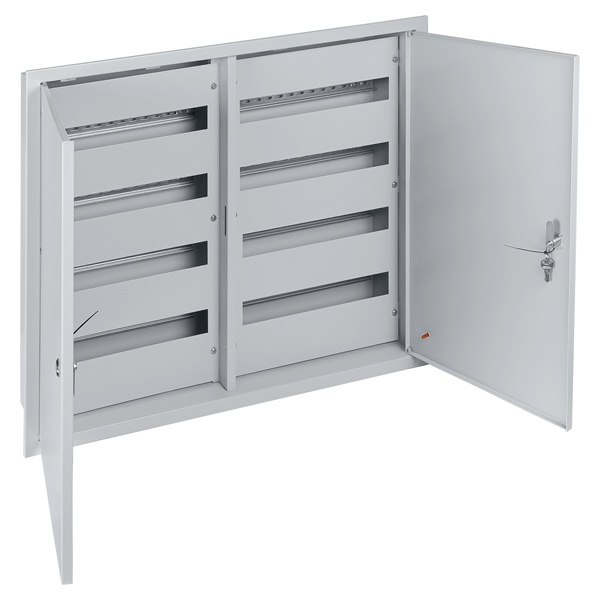 Щит металлический встраиваемый TDM ЩРВ-144 (2х4х18) модулей (682х830х120) 2 двери IP31 серый