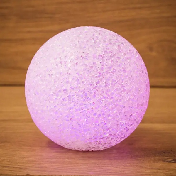 Акриловая светодиодная фигура Снежок 8см RGB