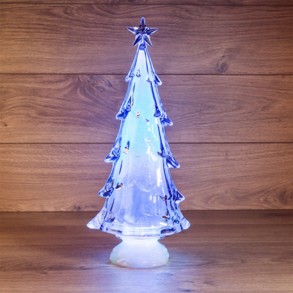 Фигура светодиодная на подставке Елочка со звездой, 37см RGB