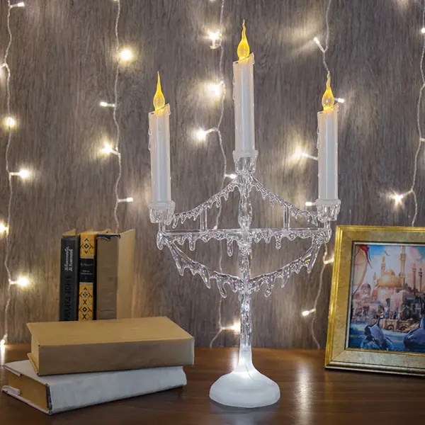 Фигура Neon-Night светодиодная на подставке Подсвечник со свечками, 50см белый