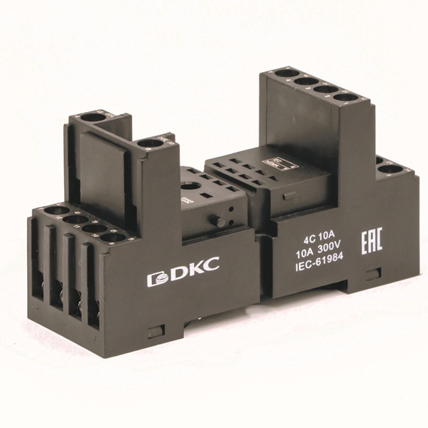 Колодка низкопрофильная DKC 2-х уровневая с винтовыми клеммами для реле на 4группы