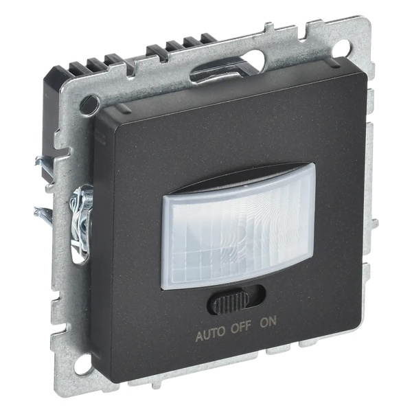 Датчик движения ИЭК BRITE 500Вт IP20 таймер 20сек-6мин, освещенность 10-1275Лк черный (ДС10-1-БрЧ)