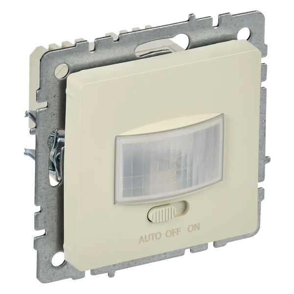 Датчик движения ИЭК BRITE 500Вт IP20 таймер 20сек-6мин, освещенность 10-1275Лк бежевы (ДС10-1-БрКр)