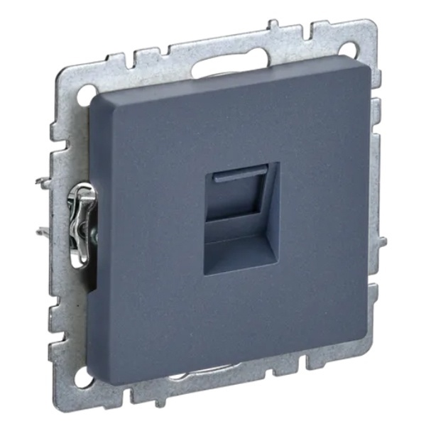 Розетка компьютерная ИЭК BRITE RJ45 кат.6 маренго (РК11-БрМ)