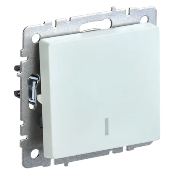 Переключатель 1-клавишный ИЭК BRITE с индикацией 10А жемчуг (ВС10-1-7-БрЖ)