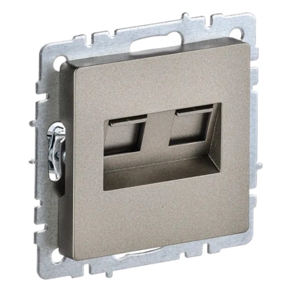 Розетка компьютерная двойная ИЭК BRITE RJ45 кат.6 шампань (РК11-2-БрШ)