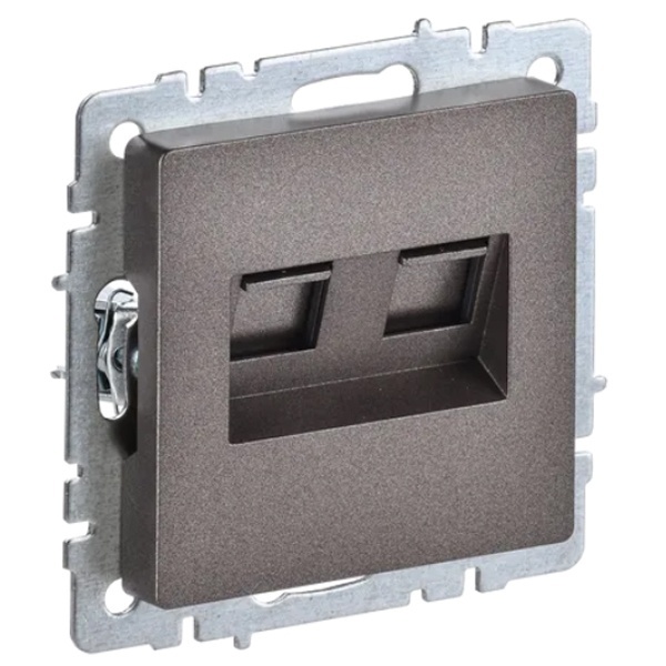 Розетка компьютерная двойная ИЭК BRITE RJ45 кат.6 бронза (РК11-2-БрТБ)