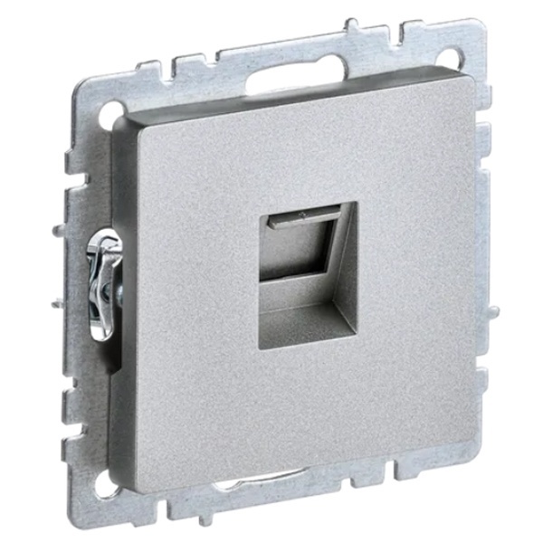 Розетка компьютерная ИЭК BRITE RJ45 кат.6 алюминий (РК11-БрА)