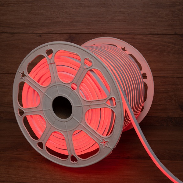 Гибкий неон LED SMD 8х16 мм, двухсторонний, красный, 120 LED/м, бухта 100 м