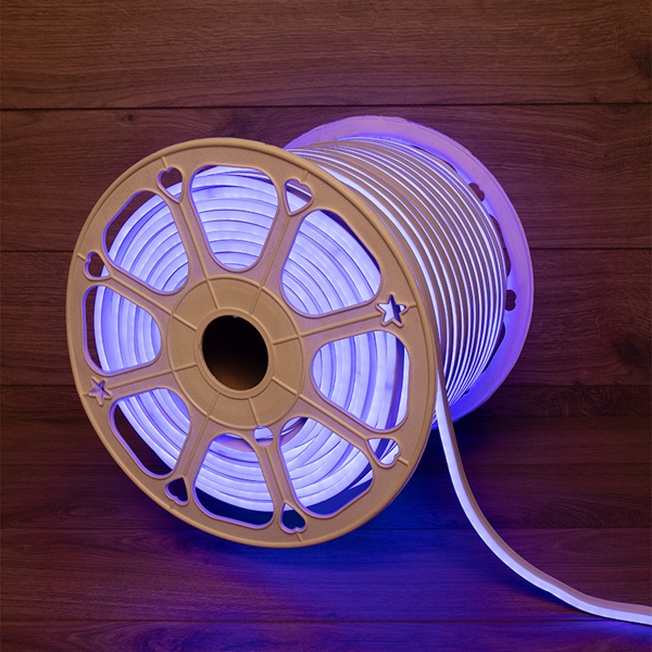 Гибкий неон LED SMD 8х16 мм, двухсторонний, синий, 120 LED/м, бухта 100 м