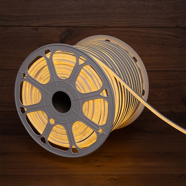 Гибкий неон LED SMD 8х16 мм, двухсторонний, теплый белый, 120 LED/м, бухта 100 м