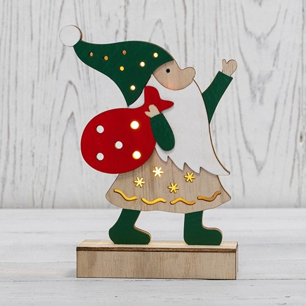 Деревянная фигурка с подсветкой Neon-Night Дед Мороз 18 см