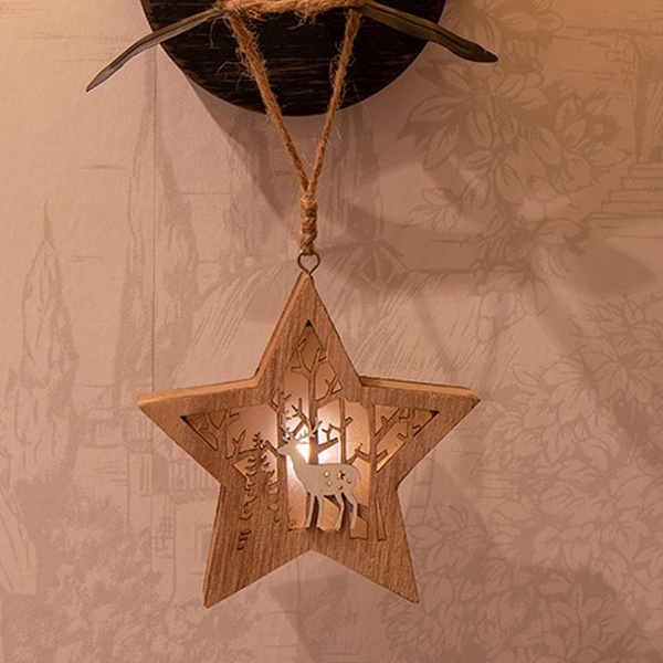 Деревянная фигурка с подсветкой Neon-Night Звездочка 24x13x3,6 см