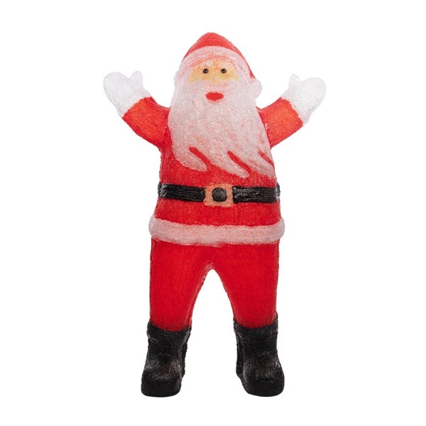 Акриловая светодиодная фигура Приветствующий Санта Клаус 76х47х120см IP65 трансформатор в комплекте