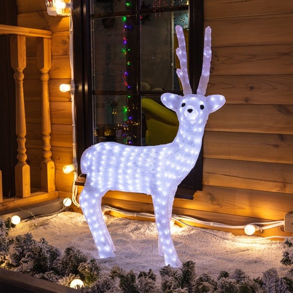 Акриловая светодиодная фигура Снежный олень, 100см 380 LED IP65 трансформатор в комплекте