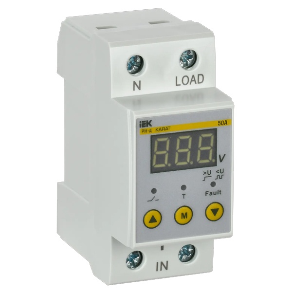 Реле напряжения ИЭК РН-д однофазное 36мм (2м) 50А