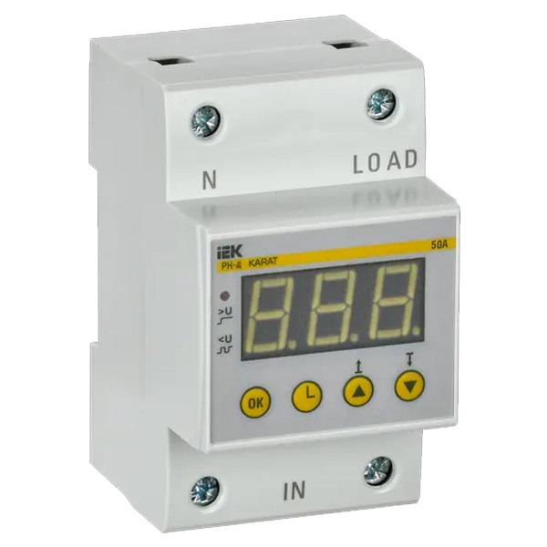 Реле напряжения ИЭК РН-д однофазное 54мм (3м) 50А