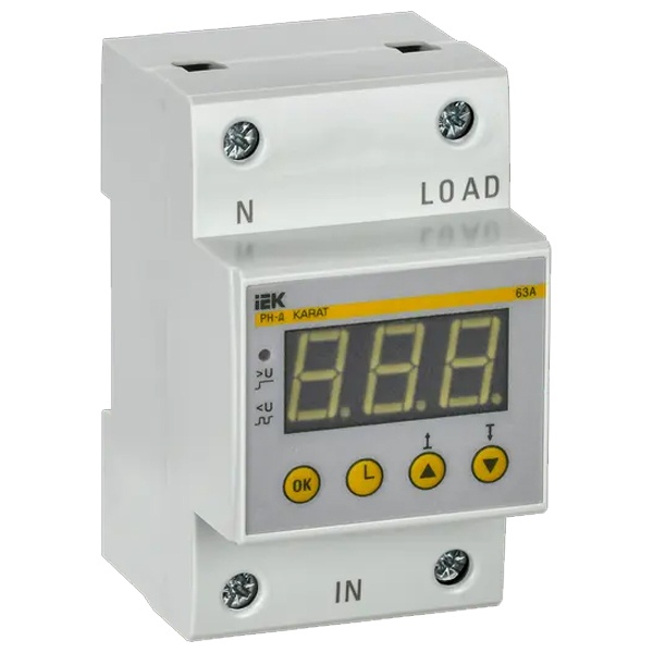 Реле напряжения ИЭК РН-д однофазное 54мм (3м) 63А