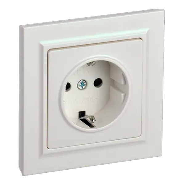 Розетка ИЭК BRITE 2P+E Schuko со шторками 16А в сборе жемчуг (РСР14-1-0-БрЖ)